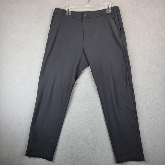Lululemon Pants Mens 32 Charcoal Tech Chino Stretch Golf Performance Tag 34 - Picture 1 of 9